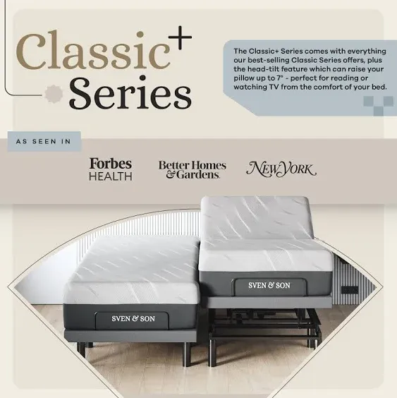 Sven & Son Classic Adjustable Bed Base Head and Foot Lift