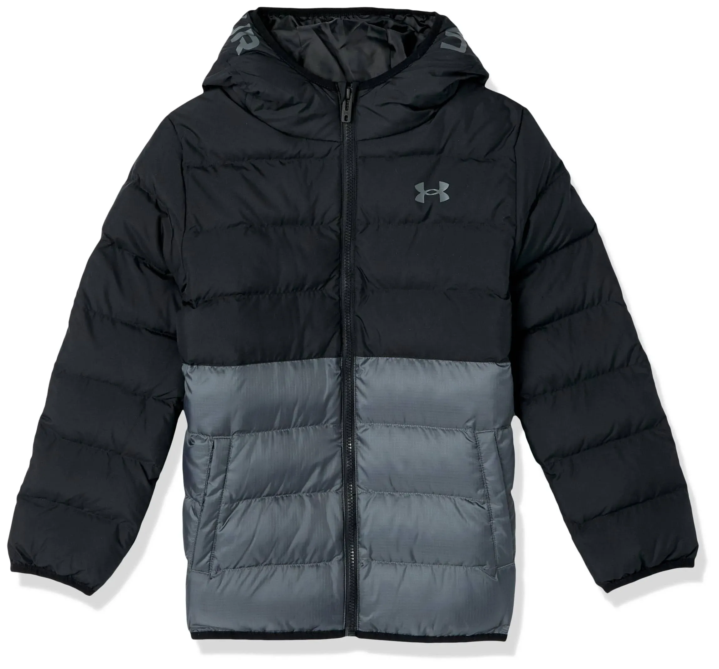 Little Boys' Pronto Colorblock Puffer Jacket - Black, 4, Under Armour