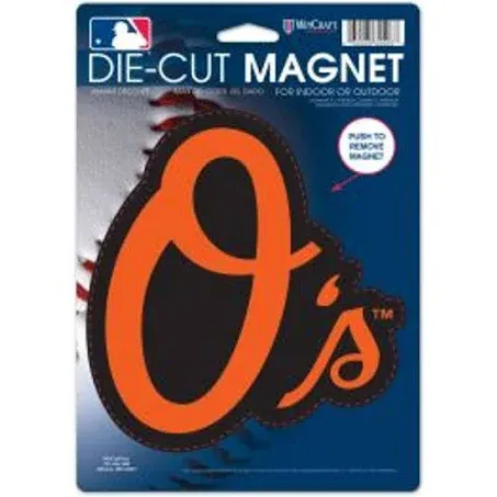 MLB Baltimore Orioles 6 inch Auto Magnet Logo on Baseball by Fremont Die