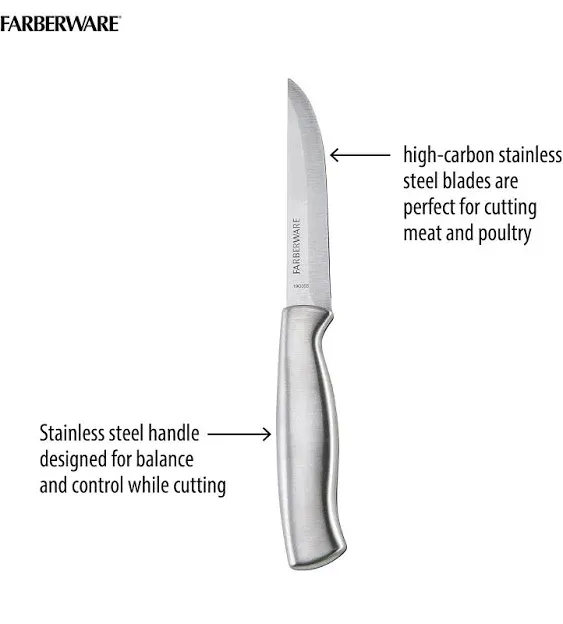 Farberware 8-Piece Stainless Steel Steak Knife Set