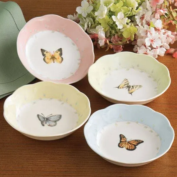 Vintage NIB Lenox  &#039;BUTTERFLY MEADOW&#039;  FRUIT DISHES   Set of 4