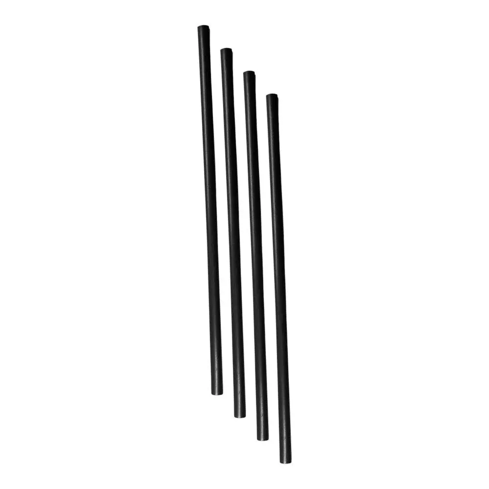 StrawFish Black Cocktail Unwrapped Biodegradable Stirrer, 4.75 inch 3mm -- 5000 per case