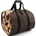 Amagabeli Firewood Carrier Tote Waxed Canvas Log Tote Carrying Bag Wood Carrier