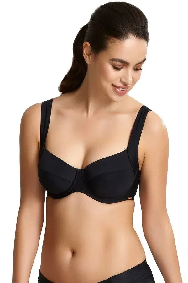 Panache Anya Riva Full Cup Balconnet Bikini Swim Top, Black (SW1302) 32K