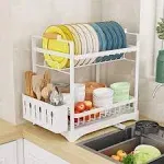 2tier Dish Drying Rack With Removable Utensil Holder Over Sink Dish Drying Rack 