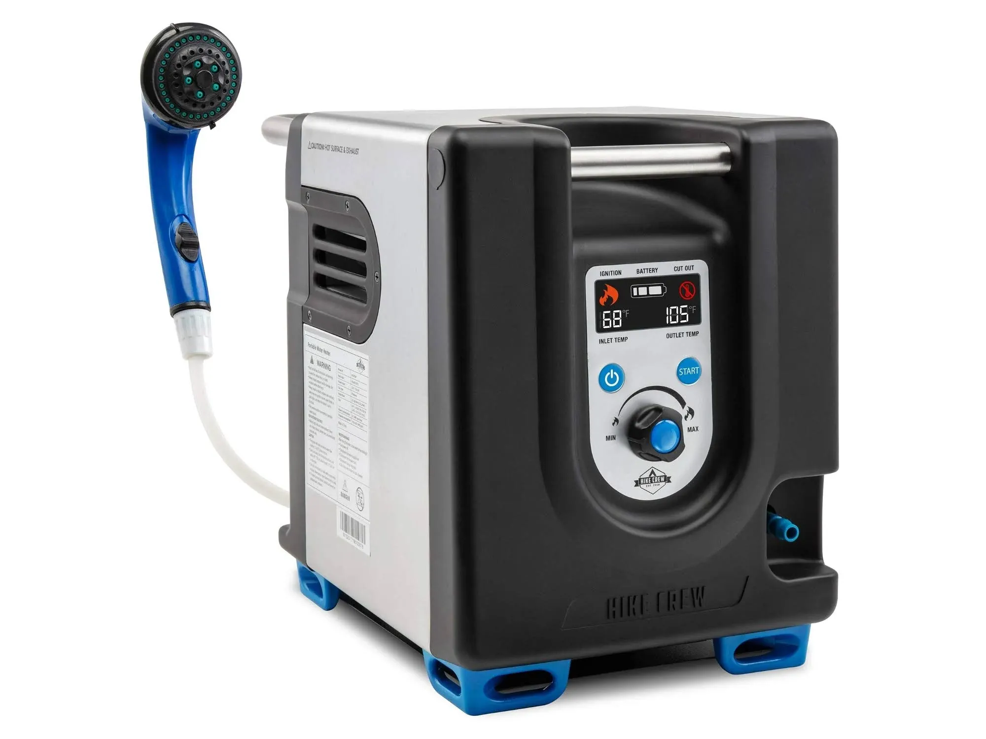 Portable Propane Water Heater &amp; Shower Pump w/Built-In Battery | Compact Outd...