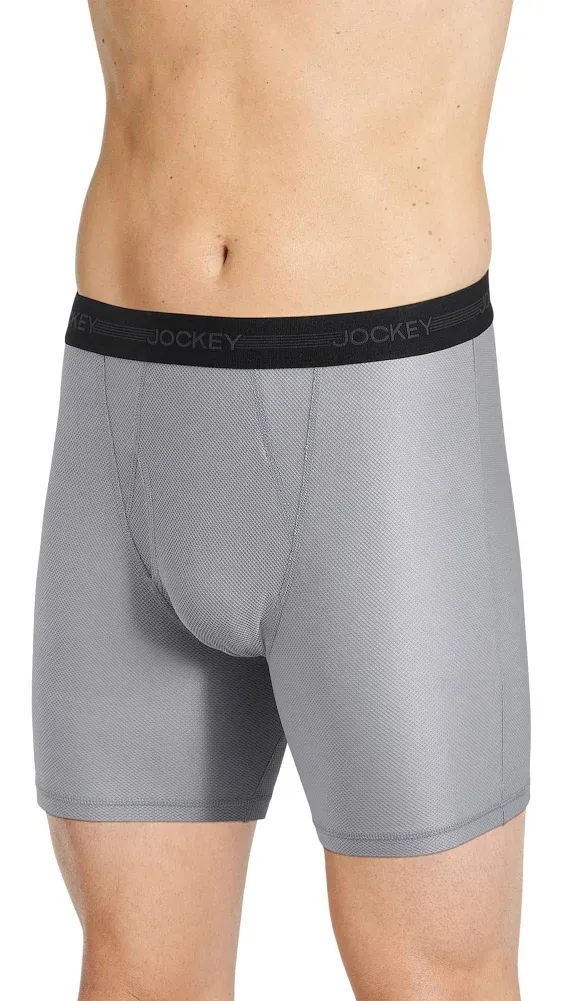 Jockey Men's Ultimate Freedom 8 inch Long Leg Boxer Brief - 2 Pack, Size: Small, Gray