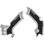 Acerbis Silver/Black X-Grip Frame Guards - 2742601015