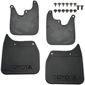 Mud Guard - 4 Piece - Black - Compatible with 2001 - 2002 Toyota Tacoma RWD