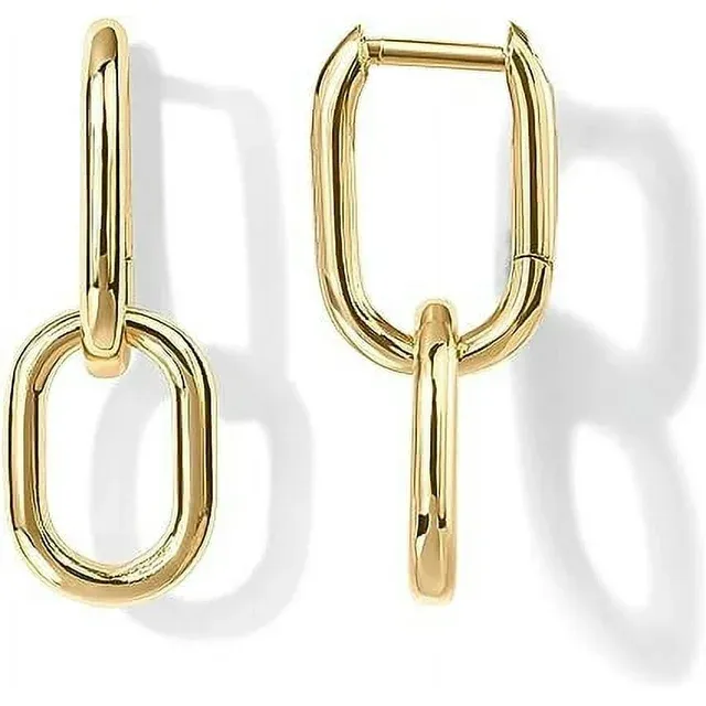 PAVOI Convertible Paper Clip Link Hoop Earrings