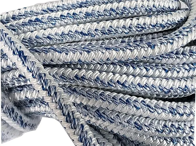 3/4" x 100' 12 Carrier, 24-Strand Arborist Bull Rope, White/Blue