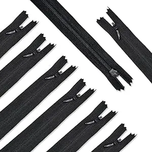 Renashed Nylon #3 Invisible Zippers 45pcs 21.5 Inch for Tailor Sewer Sewing Craft Crafter's Special Black