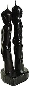 BLACK 7 INCH MAN & WOMAN BACK TO BACK BREAK UP CANDLE