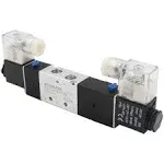 Baomain Pneumatic Solenoid Air Valve 4V230C-08 DC 12V 5 Way 3 Position PT1/4" Internally Piloted Acting Type Double Electrical Control Midst Closed