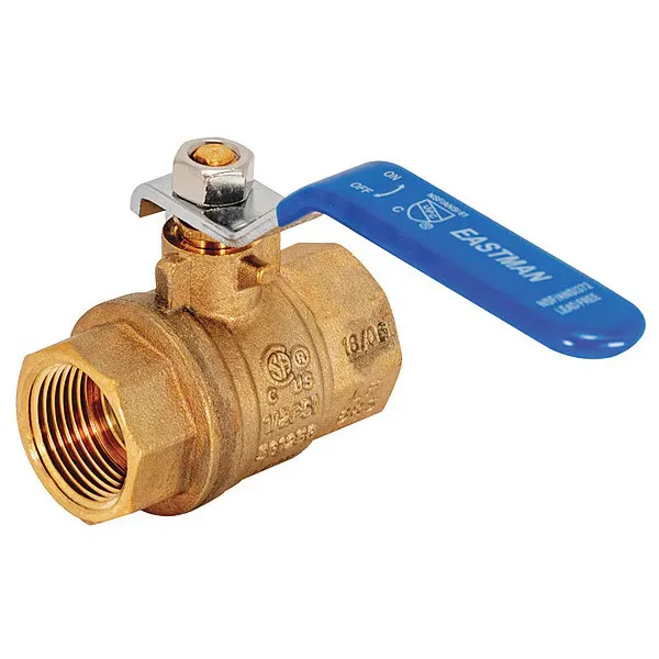 Eastman 20047LF Heavy-Duty Full Port Ball Valve, 3/4 inch IPS, Brass