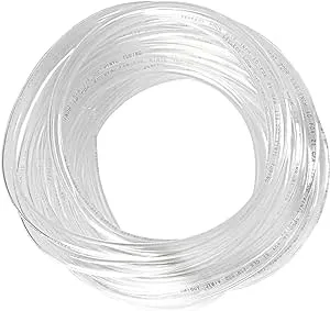 Clear Vinyl Plastic Tubing - Food-Grade & Flexible PVC Tube for Beer Line, Kegerator Accessories, Wine, Aquarium & Water Hose, Fuel Line, Drip Irrigation & More, 5/16" ID 7/16" OD, 50 Ft