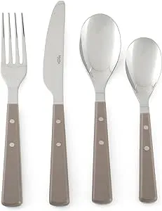 Martha Stewart Garden Cottage 16 Piece Stainless Steel Flatware Set in Taupe