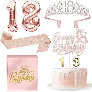 18th Birthday Gifts Decorations for Girls - 18 Birthday Cake Topper Balloons ...