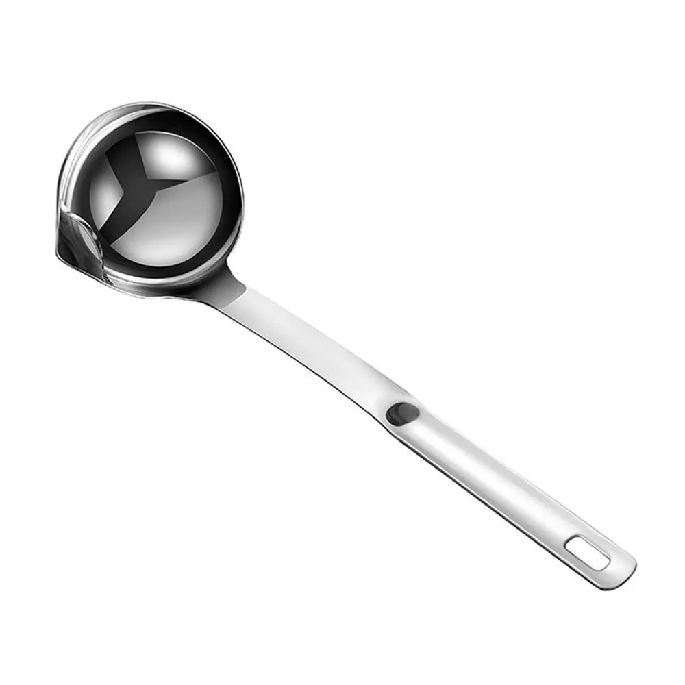 Hvanam Stainless Steel Oil Separator Soup Ladle Gravy Food Fat Separator Skimmer Spoon Grease Strainer Separater Hot Pot Oil Filter Spoon for Home