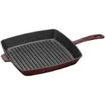 Staub 12" Cast Iron Square Grill Pan - Cherry