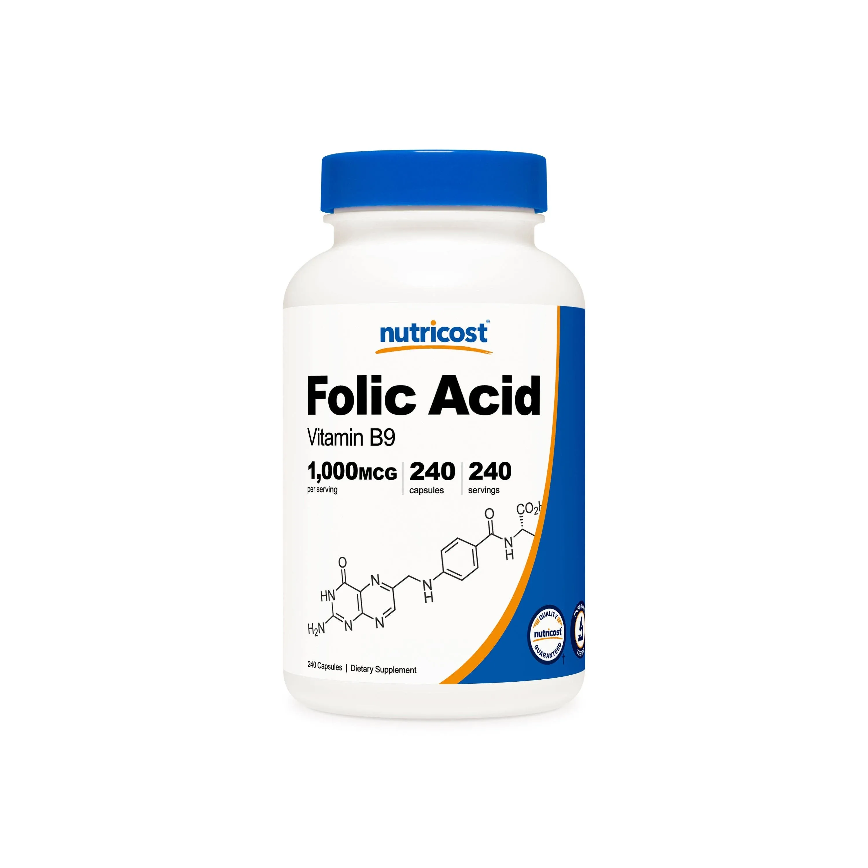 Nutricost Folic Acid (Vitamin B9) 1000 mcg, 240 Capsules