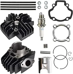 NICHE 60cc Big Bore Piston Gasket Cylinder Head Kit for Yamaha PW50 YF60S 4-Zinger Tri-Zinger BP4-HS000-00 517-11181-01