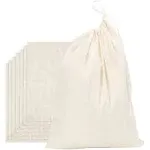 FOCCIUP 10 Pcs 10x12 Inches Reusable Muslin Bags with Drawstrings Cotton Sachet Bags for Jewelry Party Favors