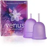 Venus Menstrual Cup Starter Kit - Set of 2 Cups in 1 Package Perfect for Beginners - FDA Registered & Medical Grade Silicone Made in USA