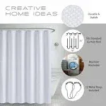 Creative Home Ideas 70" x 72" 13-Piece Elijah Solid Textured Shower Curtain Set - White - Each