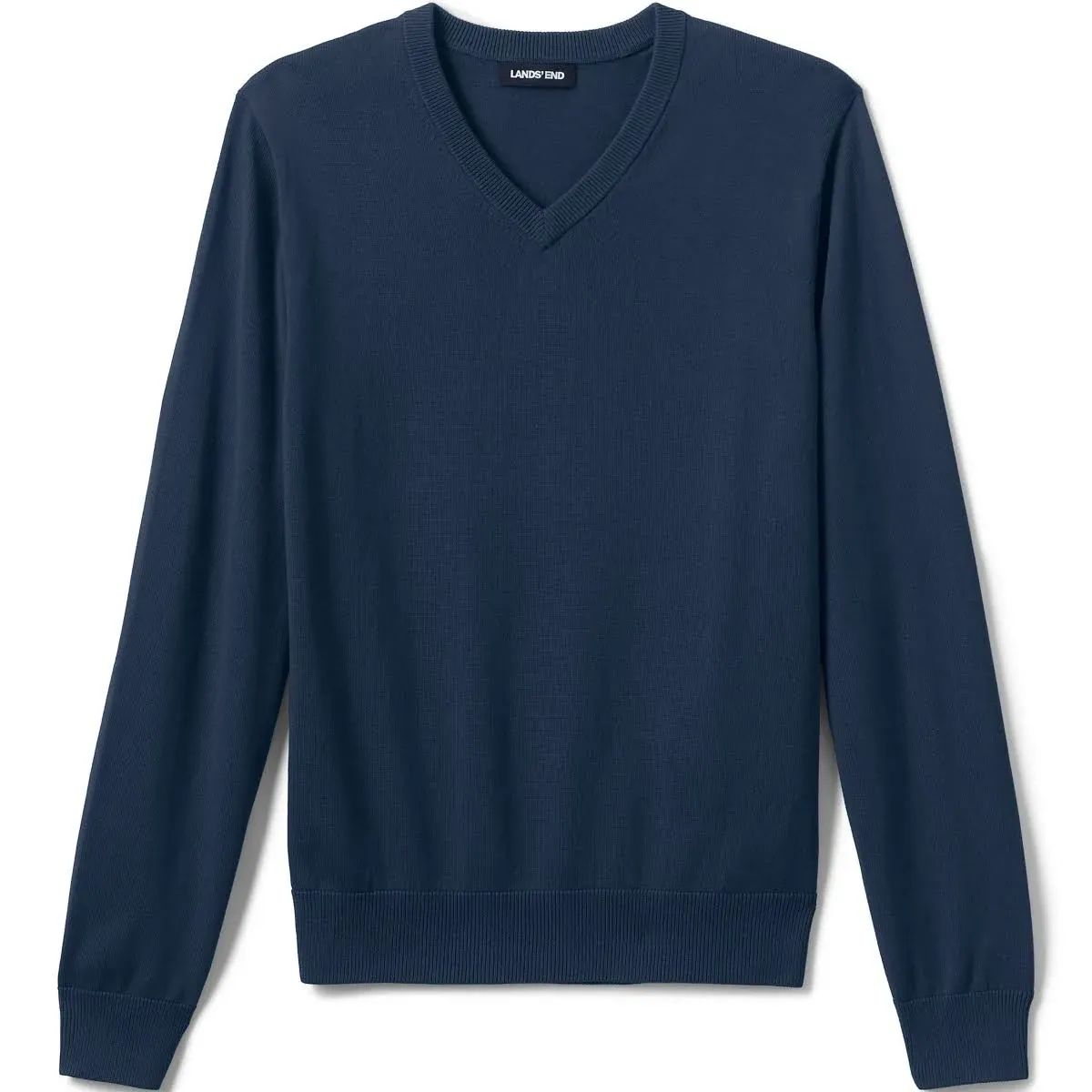 Lands' End Men's Fine Gauge V-Neck Sweater