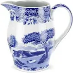 Spode Blue Italian Pitcher | 3.5 Pint Capacity | Home Décor for Mantel or Centerpiece | Use as a Water Jug or Flower Vase | Made of Fine Porcelain | Dishwasher Safe