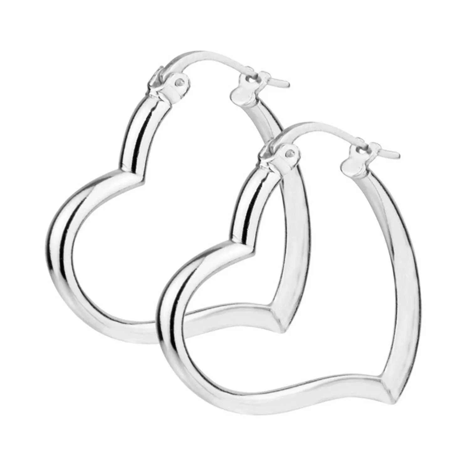 LeCalla 925 Sterling Silver Heart Hoop Earrings for Women | Love Theme Heart Shaped Hoop Earring | Women's Italian Love Heart Earrings Hoops