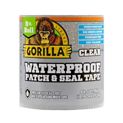 Gorilla 4 in. x 8 ft. Clear Waterproof Patch & Seal Repair Tape