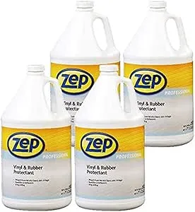 Zep Professional Vinyl and Rubber Protectant - 1 Gallon (Case of 4)- 1041479 - Resist the Effects of Harmful Ozone and UV Rays, For Boat, Seats, Upholstery