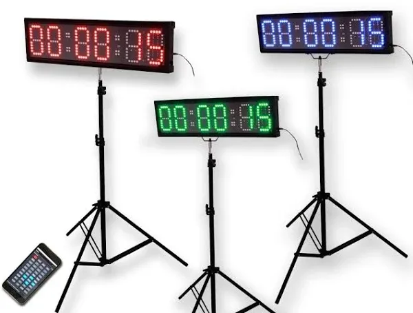 EU 4&#034; 6 digits 7 Colors LED Race Timing Clock phones are supported