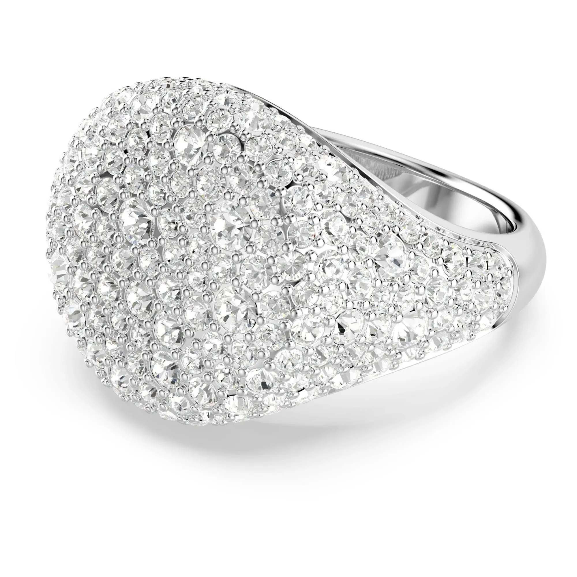 Sublima cocktail ring, White, Rhodium plated