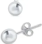 Sterling Silver Ball Earrings for Women - Silver Ball Earrings Studs - Mens Earr