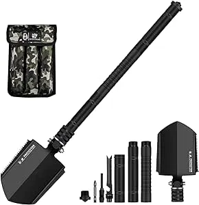 Survival Shovel Folding Tactical Shovel Aerospace-Grade Aluminum Camping Shovel ...