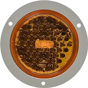 Truck-Lite 44214Y Super 44 (4" Round) Flange Mount LED Strobe Lamp- Amber- 42 Diodes