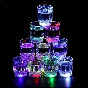 24PCS Flash Light Up Cups Flashing Shots Light 24 LED Bar Night Club Party Dr...