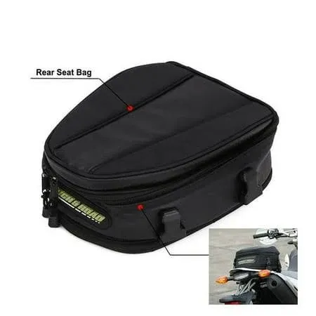 JFG RACING Motorcycle Tail Bag,Universal 11.5L Multifunctional Rear Seat Luggage Bags for Most Motorcycle Dirt Pit Street Sports Bike