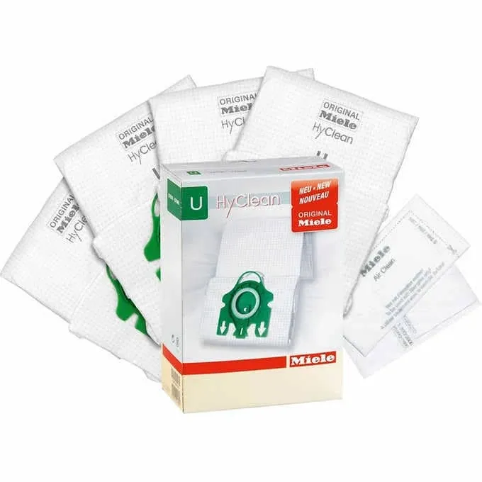 Miele Type U AirClean FilterBags, S7000-S7999 Upright, 4 Bag and Filter Set