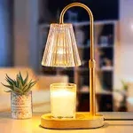 Skjrvrh Candle Warmer Lamp with Timer: Electric Candles Wax Warmers Glass Lamps for Jar Candles Burner Adjustable Height and Dimmable Light Modern No Flame