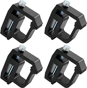 8 PCS Mounting Clamps Ladder Rack Clamps Truck Cap Topper Camper Shell Heavy Duty for Chevy Silverado Sierra 1500/2500/3500; Dodge, Ram 1500/2500/3500, F150 F250, Mitsubishi, Toyota(Black)