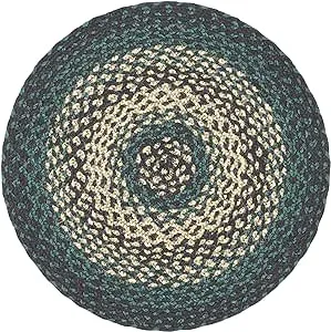 VHC Brands Pine Grove Table Mat- Pot Holder- Woven Jute Trivet, Striped, 15" Round