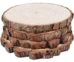 Natural Round Discs Rustic Wood Slices 4 PCS 9-10 inch Unfinished Wood kit 