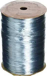 "burton + BURTON Berwick Offray 1/4'' Wide Pearlized Raffia Ribbon, Blue, 100 Yards"