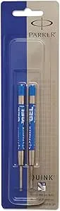 Parker Refill for Gel Ink Roller Ball Pens, Medium, Blue Ink, 2/Pack 1950364