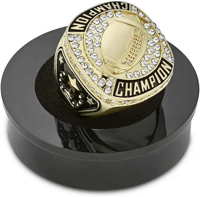 Gold Football Champion Rings - Pack of 1 to 12 - Trophy Award Gift