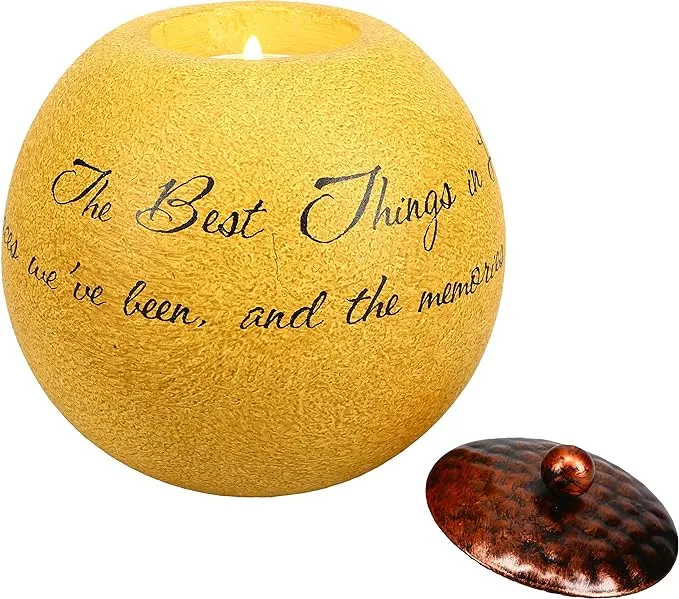 Pavilion- Best Things in Life 4.5 inch Round Candle Holder